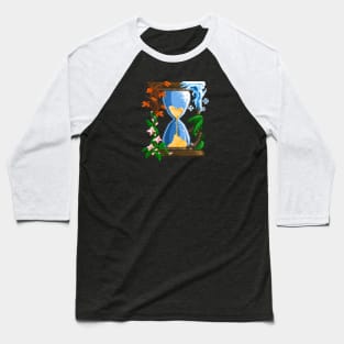 Pixel Art Hourglass of Seasons Baseball T-Shirt